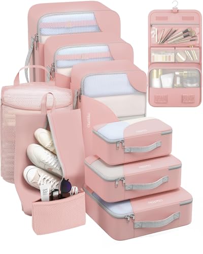 Image of OlarHike 10 Set Packing Cubes for Travel, Gifts for Women Mom,Anti-Tearing Suitcase Organizer with Over 1000 pcs Mesh Holes,Vacation Essentials & Accessories for Cruise Ship