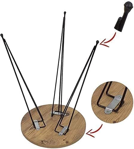 Miniatura 7 de PAK HOME Juego de 3 mesas auxiliares anidables de mármol gris, mesas auxiliares redondas apilables de madera con patas de metal para sala de estar,