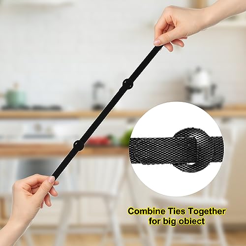 Oupeng 150PCS Reusable Fastener Straps - 6 Inch Cable Management Ties, Adjustable Hook & Loop Organizer Straps thumb #4