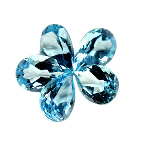 Topaze bleue naturelle en poire pour créations de bijoux et lithothérapie