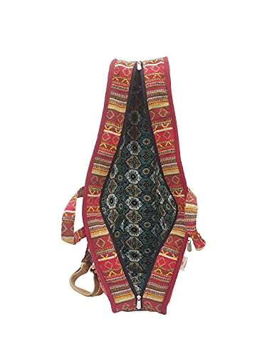 Image of The House of tara Multicolour Ethnic Handloom Fabric Ukulele Bag Case Cover for Men and Women (HTUC 002 Multicolor)