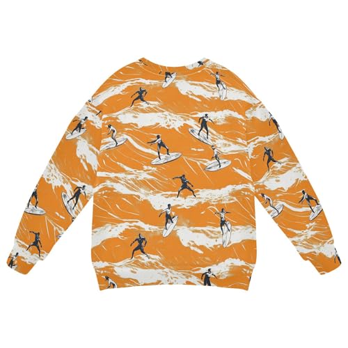 JUNZAN Surfing Orange Kids Girls Sweatshirts Hoodies Long Sleeve Tops Clothing Shirts Sports 4T2