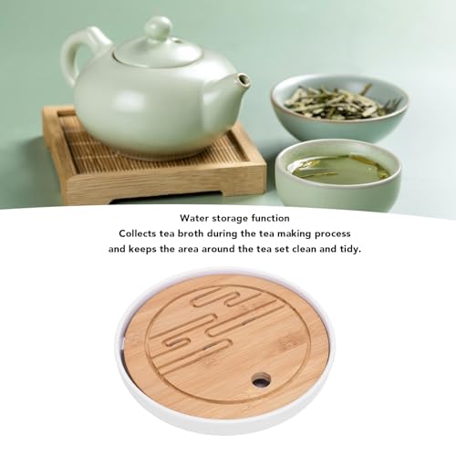Bandeja de té de madera elegante con drenaje funcional para un servicio de té impecable 6