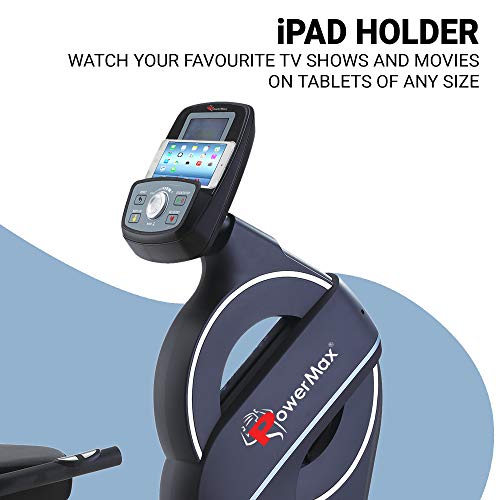 Image of PowerMax Fitness BR-900 Magnetic Commercial Recumbent Bike for Home Fitness, 9Kg Fly wheel, 135kg Max user, 8 Lvl Resistance, Belt Drive, HR Sensor, LCD Display, Anti-Slip pedals, 3pcs Crank