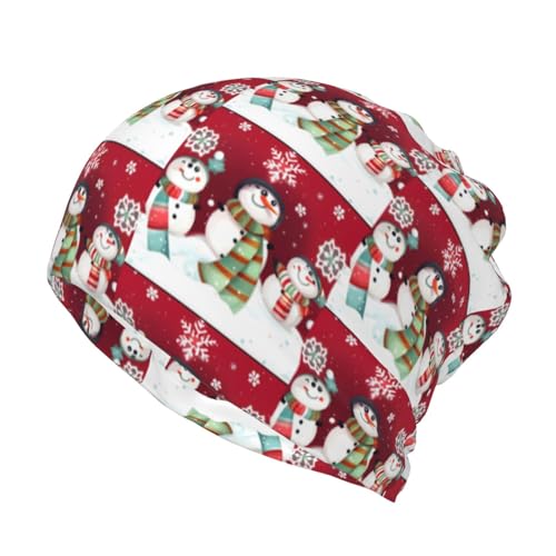 JIUTY Merry Christmas - Berretto multifunzione con pupazzo di neve, con maschera, per attività all'aperto, colore: nero