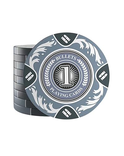 Bullets Playing Cards Clay Poker Chips - Durable Clay Construction for Professional & Home Poker Games - Perfect for Texas Hold’em, & Game Nights - Set of 20 Tony Series with Value 1