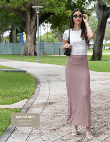 Image of Popana Long Maxi Skirt for Women, Flowy Long Skirts for Women | High Waisted Soft Trendy Rayon, Sundress Convertible Skirt, Long Length Bodycon Maxi Skirt, Petite and Plus Size