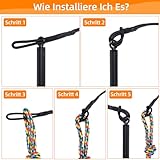 autozen Reizangel Hunde, 124cm Reizangel 6 Stücke für Hunde längenverstellbar Hundespielzeug aus Aluminiumlegierung mit 3 Hundespielzeug Seil für Training