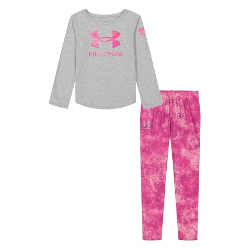 Under Armour girls Long Sleeve Shirt and Legging Set, Durable Stretch and Lightweight