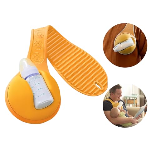 Baby Bottle Holder Hands Free: 2025 New Baby Bottle Holder for Dad Anti-Shedding and Anti-Slip Suitable for Most Bottle Sizes Soft Silicone (Yellow)