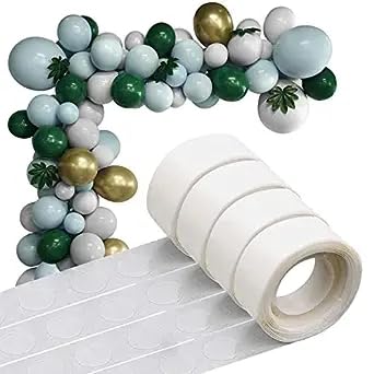 Goolsky400 PCS Clear Balloon Dot Glue, 4 Rolls of Removable Double Sided Tape for Balloon Party or Birthday Decorations