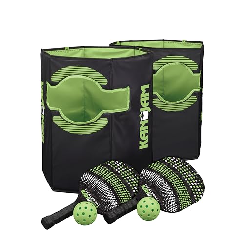 Kan Jam Pack ‘n Go Pickleball Portable 4 Player Pickle Ball Outdoor Game with 2 Paddles and 2 Balls