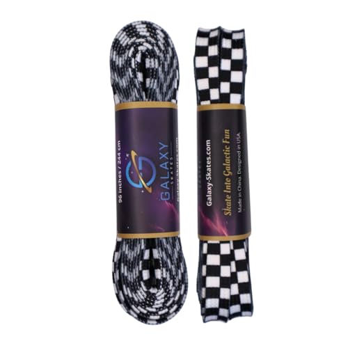 Galaxy Skates Sublimation Print Roller Skate Laces – 96” Colorful & Bold Shoelaces for Skates (Checkered)