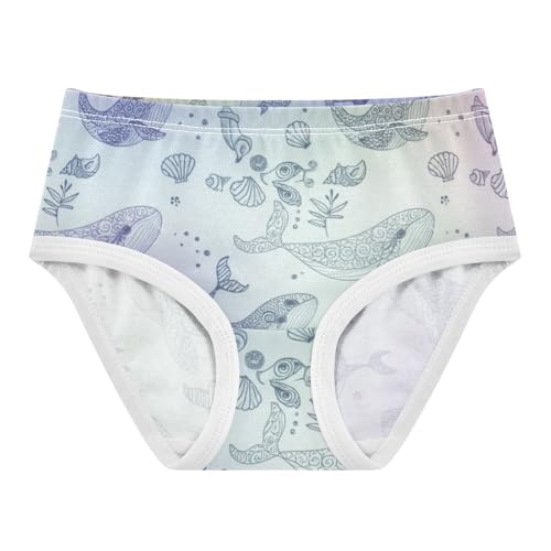 Toddler Girls Underwear 2t Cotton Little Girl Panties Fancy Kids Briefs Undies Cute Whales Pastel