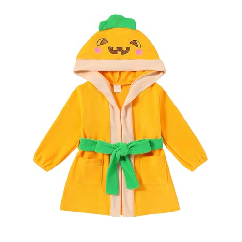 Kuriozud Baby Girls Robe Toddler Christmas Long Sleeve Furry Contrast Color Hooded Velvet Bathrobe