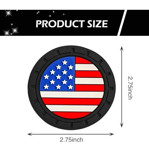 Portavasos para carro con diseño bandera americana 4 piezas miniatura 2