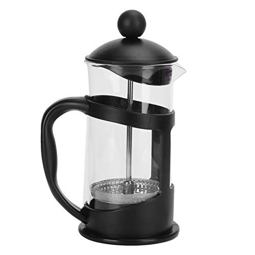 NYSUZHOUJI 20oz French Press Coffee Maker Borosilicate Glass Coffee Tea Maker large capacity Hand Brewing Coffee Press with Plunger, Milk beater,Black for Living Room Office Home (11oz)