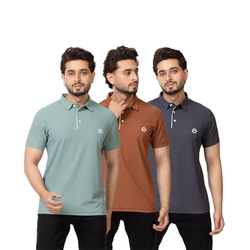 Image of OSCILLATE Summer Casual Wear Polycotton Polo Tshirt || Collared Neck Half Sleeve Solid T-Shirt for Men