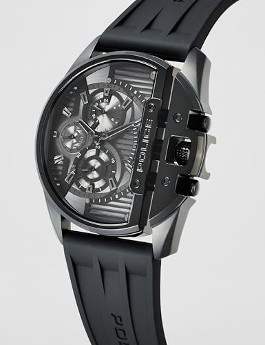 Image of Police Quartz Multifunction Black Dial Black Silicone Strap Watch for Men - PLPEWGQ2203605