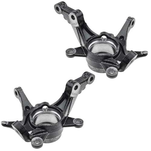 Image of Detroit Axle - 12pc Front Loaded Knuckles Kit for 2014-2017 Hyundai Accent, 2 Steering Knuckles 2 Wheel Hubs 2 Wheel Bearings 2 Sway Bars 2 Lower Ball Joints 2 Outer Tie Rods 2015 2016 Replacement