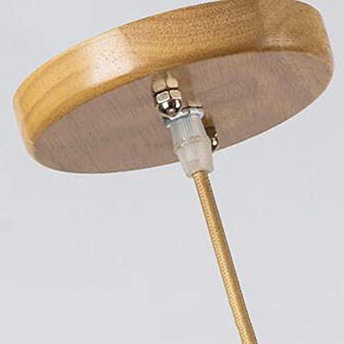 Lámpara colgante de madera sólida ajustable para techo de comedor 5