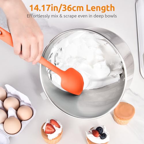 Image of U-Taste 14 inch Long Silicone Spoonula, 600F High Temp Spoon Spatula, Orange
