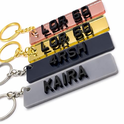 Sonnet Signs Personalised 4D Numberplate Keyring: Custom Name & Car Registration Licence Plate Key Ring - Name Keychain, Gift Custom Number Palte (Dark Grey) - Image 5
