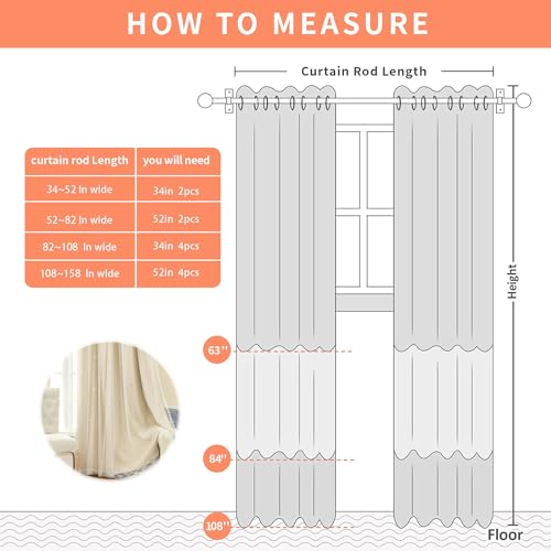 Image of XiDi Curtains for Bedroom Decor Beige52 /72 /1