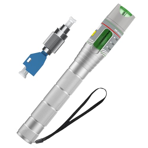 Image of Fiber Optic Visual Fault Locator Kit, Red Light Fiber Tester for Single Mode and Multimode Cable, Compatible with SC ST FC LC Connectors, Network Maintenance Test Tool