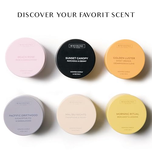 Benevolence LA Candle Gift Set – 6 Soy Scented Candles (1.4 oz) | Aromatherapy Candles with Orange, Eucalyptus, Rose & Jasmine | Gift Set Ideas for Women & Men | Ready for Gifting - Image 2