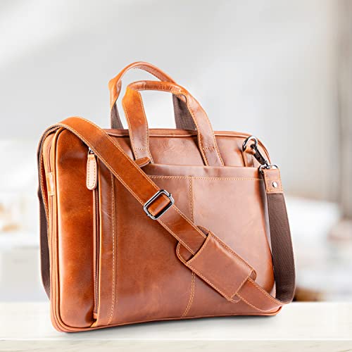 Liberty Leather 15.6” Genuine Leather Laptop Bag Briefcase Messenger bag for Men and Women Business Travel Satchel bag2