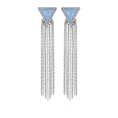 Guess Silvertone Chain Fine Linear Earrings #TOP20