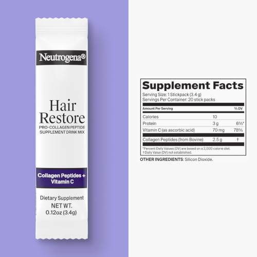 Neutrogena Hair Restore Pro-Collagen Peptide Supplement, 20 Packs - image 8