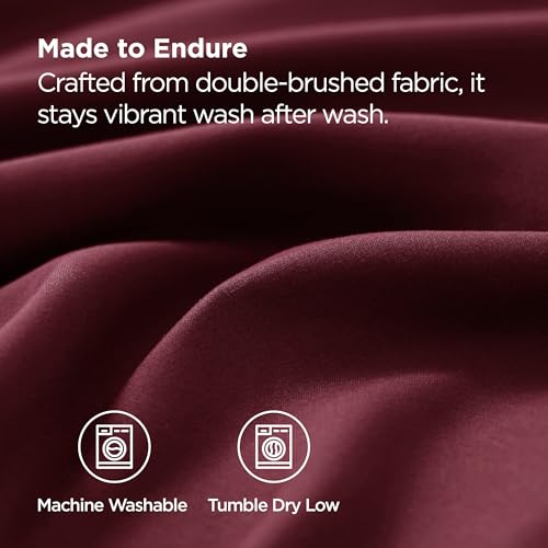 Image of Bedsure Pillow Cases Standard Size Set of 2 - Burgundy Red Brushed Microfiber Pillowcases, Super Soft and Cozy Pillow Case Covers with Envelope Closure for Kids, Wrinkle, Fade Resistant, 20x26 Inches