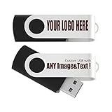 25 Stück Individuell Personalisiert USB Stick 16GB Werbeartikel Mit Firmen Logo Druck - USB 3.0 Schwarz