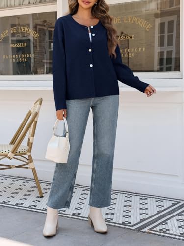 Image of Saodimallsu Womens Cardigan Sweaters Button Down Long Sleeve Knit Outerwear 2025 Trendy Fashion Open Front Outfits