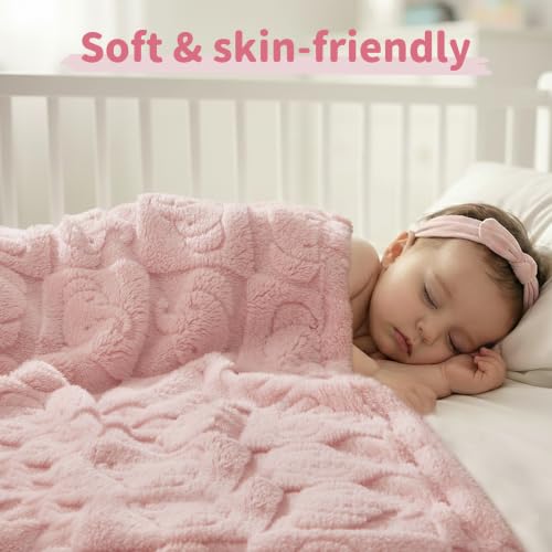 Image of Pro Goleem Elephant Baby Fleece Blanket, Baby Blanket for Girls, 30 inch x 40 inch Soft Crib & Stroller Blanket for Newborns and Toddlers, (Pink)