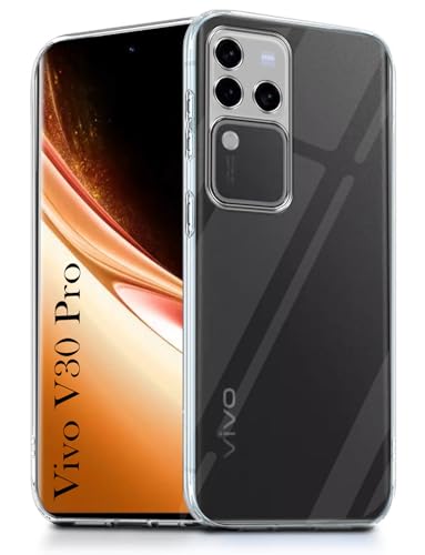 Image of Jkobi Back Cover for Vivo V30 Pro 5G (Silicone Clear Shockproof Case with Camera Protection | Soft and Flexible | Transparent)