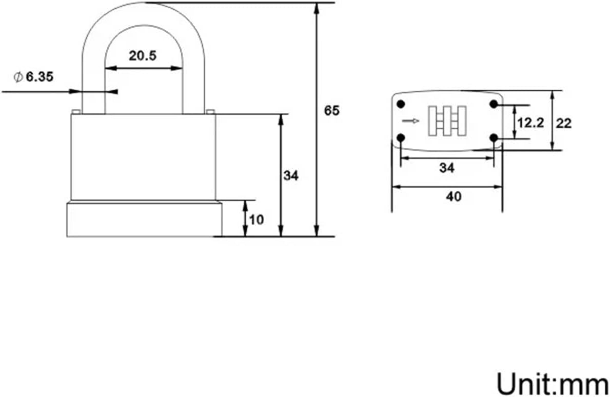 Combination Padlock 3 Digit Password Home Garden Gate Sliding Door Gym Cabinet Locker 2610 H 1Pcs