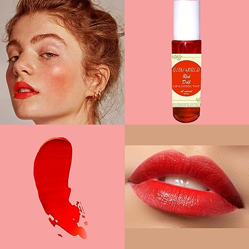 ROZY COZY Lip And Cheek Tint Women Waterproof Long Lasting Glossy Finish Lip Tint (RED DOLL) - Image 2