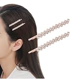 [Herbeluemily] ヘアピン ラインストーン ビジュー 2本セット キラキラ 上品 髪飾り ピンクゴールド HM-0061-R01-PG
