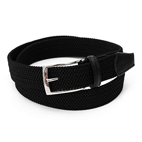 Merchandising So Milano - Cinturón trenzado para hombre (105 cm), color negro