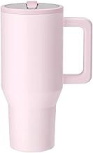 HORUS 1200ML Stainless Steel Tumbler Reusable Bottle with Handle,Lid & Straw,Double-Wall Vacuum Insulated,Leak-Proof Travel Sipper for Hot and Cold Drinks,for Office,Gym,Car(Light Purple)