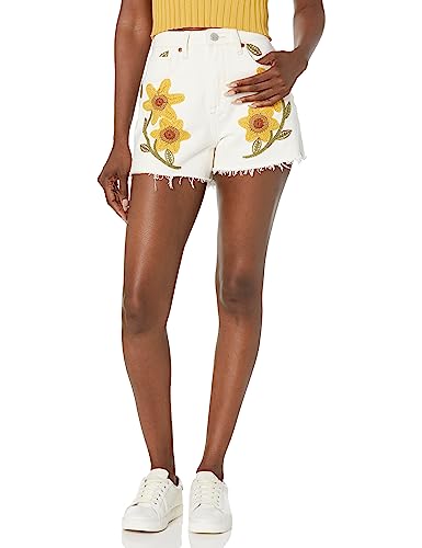[BLANKNYC] Womens Luxury Clothing High-Rise Ribcage Shorts with Pockets, Always in Style, Fashionable & Comfortable, The Reeve, Ray of Sunshine, 26