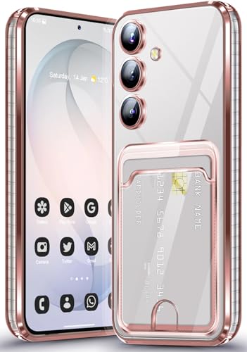 Coque Samsung S26 Plus rose flash avec porte-carte en silicone TPU