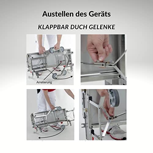 Tapofix Tapeziergerät CB 75 X - Standgerät für Tapeten und Raufaser - Tapeten bis zu 82 cm Breite - Für Großrollen - Eingebauter Kleisterkasten - Fahrbar und einklappbar