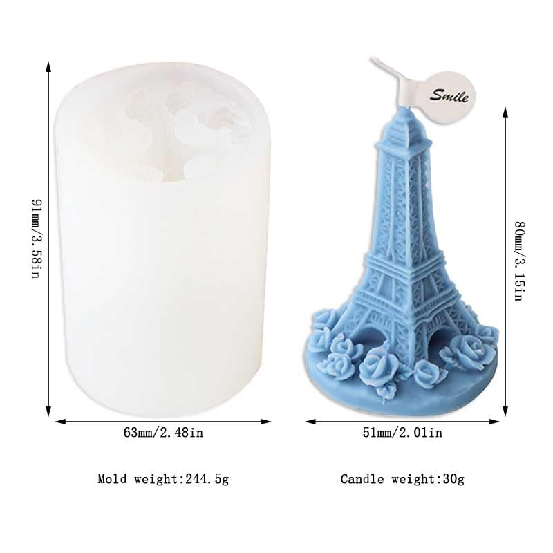 Tone Fun Eiffel Tower Shape Candle Silicone Molds for Making Candle, Resin, Aromatherapy Candles, Handmade Wax Soap, Home Decor, Craft