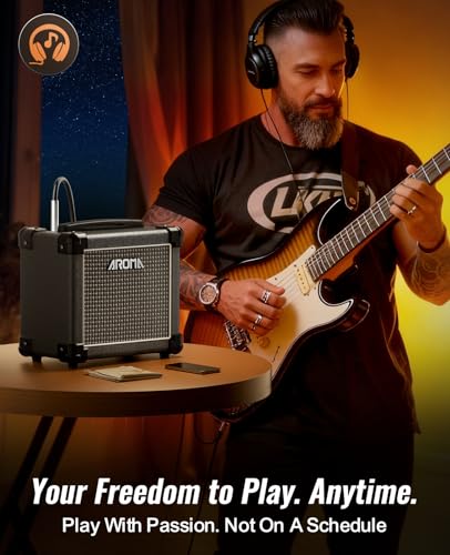 Image of Ulumac Aroma Guitar Amp, Powerful 10W Small Electric Guitar Amplifier with DSP Enhanced Tone, Clean /Distortion, 2-Band EQ, Bluetooth & Headphone Jack, Portable for Indoor Practice /Small Gigs, AG-10S