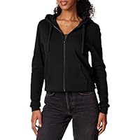 Amazon Essentials Damen French Terry Fleece Kapuzenpullover mit durchgehendem Reißverschluss (erhältlich in Übergröße), Schwarz, 3X