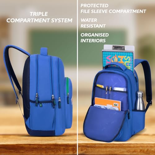 Image of United Colors of Benetton Unisex High-School Backpack LEGEND | 3-Compartment | Large Capacity Bag with Airmesh Padding | Backpack for School Girls and Boys | 28L Capacity